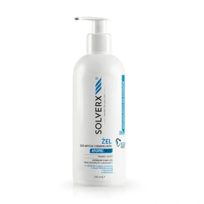 Image of SOLVERX Face Wash &amp; Make Up Remover for Atopic Skin Eye Makeup and Cleanser Atopic, Dry Eczema Prone 200 ml