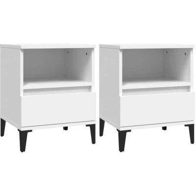 Image of vidaXL Bedside Cabinets 2 pcs White 40x35x50 cm