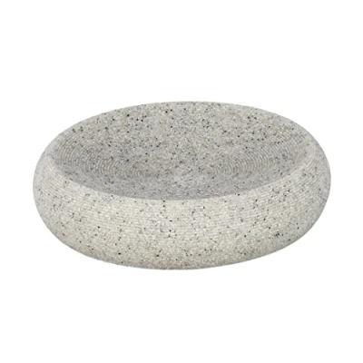 Image of WENKO Goa 23217100 Soap Dish Light Grey, Polyresin, 12.8 x 3.1 cm