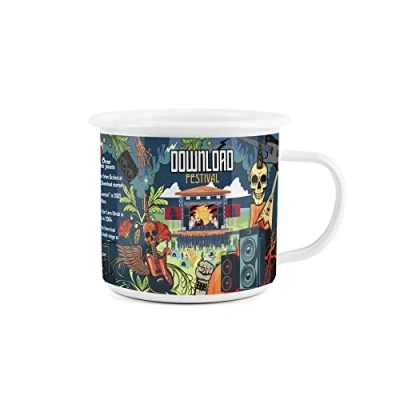 Image of Enamel Camping Download Festival Coffee Mug Durable Hot Drinks Outdoor Cup for Travel Picnics Home Fishing Hiking