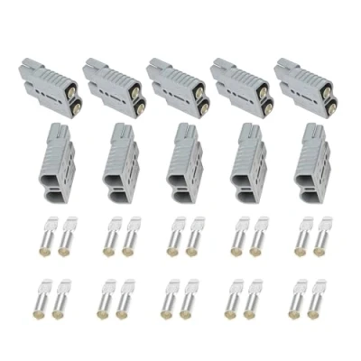 Image of Bowarepro 10 PCS 1/0 4 Gauge 175A Battery Quick Connect Disconnect Connectors Plug, 175Amp 600V Anderson Plug Kit for Car Trailer Winch Lift Motor Cable Connector (Grey)