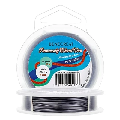 Image of BENECREAT 22Gauge(0.6mm) Tarnish Resistant Black Wire Jewellery Making Copper Wire, 20M/22Yard