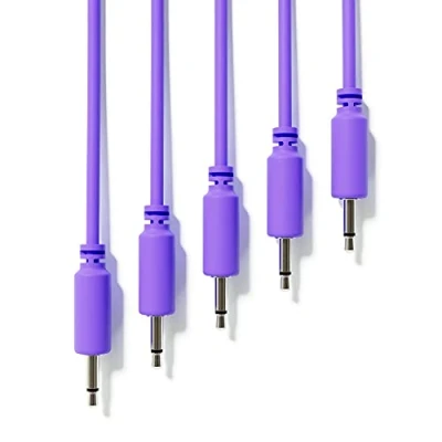 Image of ExcelValley 5 Pack Mono Modular Patch Cables TS 3.5mm 1/8&quot; Eurorack Synthesizer [Purple 120 cm 47&quot;]