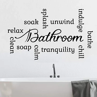 Image of Bathroom Wall Sticker Quote Motivational Lettering Home Decor Vinyl Decal Mural Art Interior Design