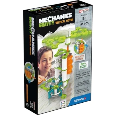 Image of Geomag Mechanics Gravity Vertical Motor Educational and Creative Game for Children Magnetic Building Blocks, Motors with Recycled Plastic Set of 183 Pieces