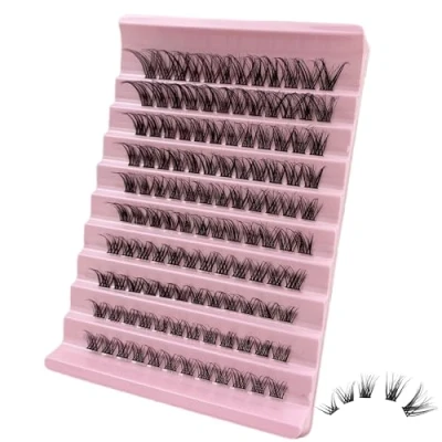 Image of GGOKOK Lash Clusters Wispy DIY Extension 8 16mm Eyelash 120 pcs Natural Cluster Lashes Individual at Home D Curl Fluffy Extensions(D06)