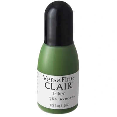 Image of Tsukineko Inker Stamp Ink 15 ml Green, Avocado Accessories Reinker for VersaFine Clair Pads, 15ml