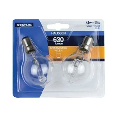 Image of 2 x 42watt SBC B15 Small Bayonet Cap Clear Equivalent to 60 watt Light Bulbs