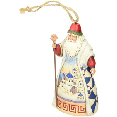 Image of Jim Shore Heartwood Creek Greek Santa Stone Resin Hanging Ornament, 4.5, Christmas