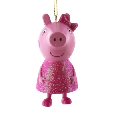 Image of Kurt S. Adler Peppa Pig Pink Glitter Dress Christmas Holiday Ornament Gift Boxed