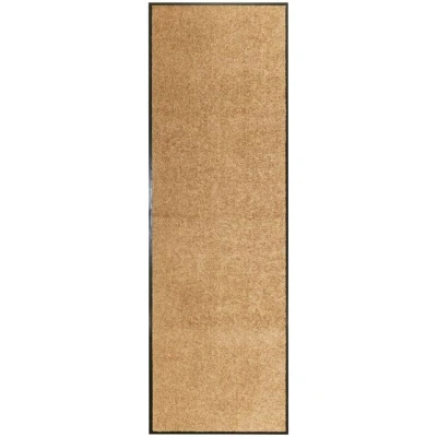 Image of vidaXL Doormat Washable Cream 60x180 cm
