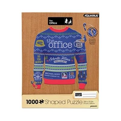 Image of AQUARIUS The Office Ugly Christmas Sweater Shaped 1000 Piece Jigsaw Puzzles