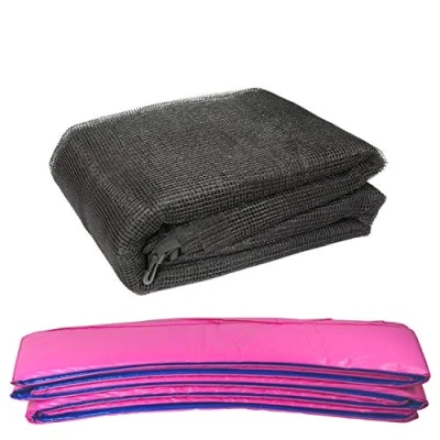 Image of Greenbay Trampoline Replacement Spring Cover Padding Pad &amp; Safety Net Enclosure Surround Bundle 8FT Pink