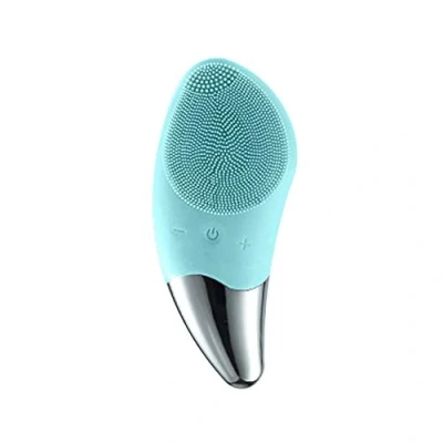 Image of SONGQEE Sonic Facial Cleansing Brush Electric, Waterproof Silicone Face Massager Rechargeable Scrubber, Mini Skin Cleanser Exfoliator for Anti Aging Skincare (Blue) (Green)