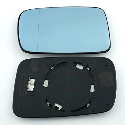 Image of Fits BMW 7 Series, For 2001 to 2008 Heated Base Wide Angle Wing Mirror Glass LEFT HAND (UK Passenger Side)