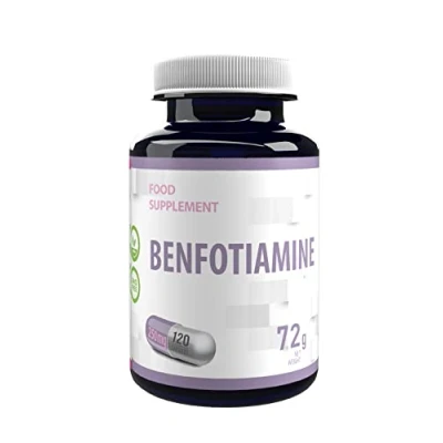 Image of Benfotiamine 250mg 120 Vegan Capsules, 3rd Party Lab Tested, High Strength Supplement, Gluten and GMO Free