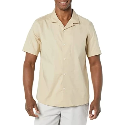 Image of Amazon Essentials Men&#039;s Standard Fit Vacation Shirt, Khaki Brown, XS
