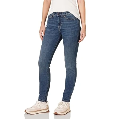 Image of Amazon Essentials Women&#039;s High Rise Skinny Jean, Medium Wash, 16 Long