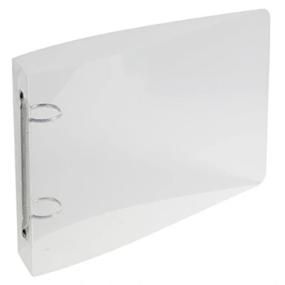 Image of Exacompta Ref. 51091E Semi rigid PP binder for index cards 2 round rings, diameter 25 mm Spine 35 External dimensions: 16.5 x 24cm Colour: Crystal