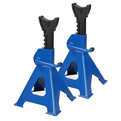 Image of Axle Stand 3T Capacity Heavy Duty for Car Caravan Van Vehicle Lifting Set of 2 Metal Steel Jack Support Holding Quick Release Ratchet Adjustment Garage Workshop Usage, Blue