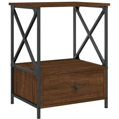 Image of vidaXL Bedside Table Brown Oak 50x41x65 cm Engineered Wood