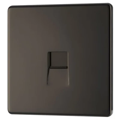 Image of British General Nexus Flatplate Screwless 1 Gang Telephone Socket Master Screw Type FBNBTM1 01