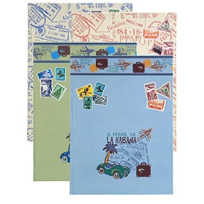 Image of Exacompta &quot;Hard Bound Kit Philatelie&quot; Air Mail Stamp Album, Multi Colour, 22.5 x 30.5 2.0 cm, 4 Random Designs