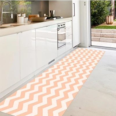 Image of Viniliko Carpet, Vinyl, orange and white, 66 x 150 3 cm