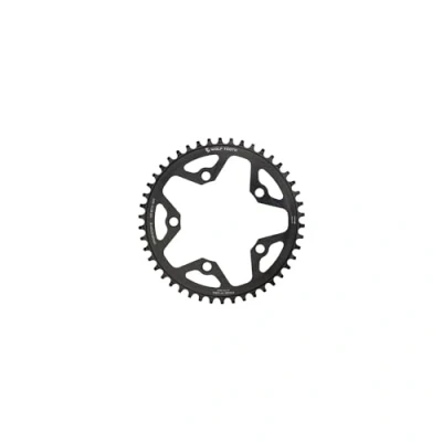 Image of Wolf Tooth 110 BCD Cyclocross Chainring Flat Top 46t Black Lightweight Alloy Dropstop Technology