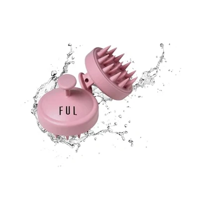 Image of Pink Scalp Massager with Super Soft Silicone Brush for Hair Growth and Exfoliating Scalp, Ideal Tool Stimulating Cleansing by FUL