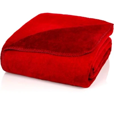 Image of Glart blanket plain burgundy, sofa 130 x 170 cm, soft and warm woolly blanket, extra fluffy, for use as a couch cosy throw, plush throw