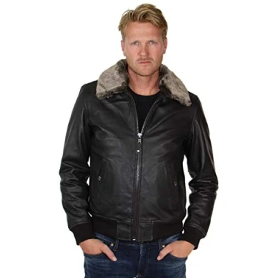 Image of Schott NYC Men&#039;s Lc930D Pilot Leather Jacket, Brown, Small