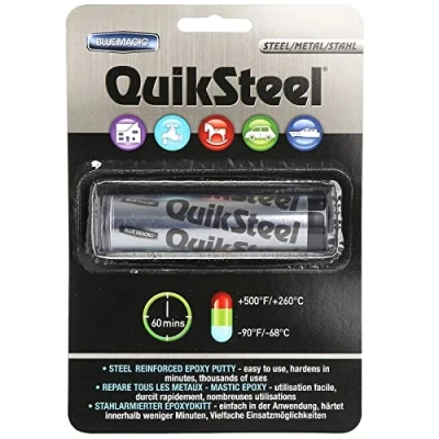 Image of Quiksteel Steel Grey Instant Repair Epoxy Putty Weld Fast Harden Filler 56.8gm