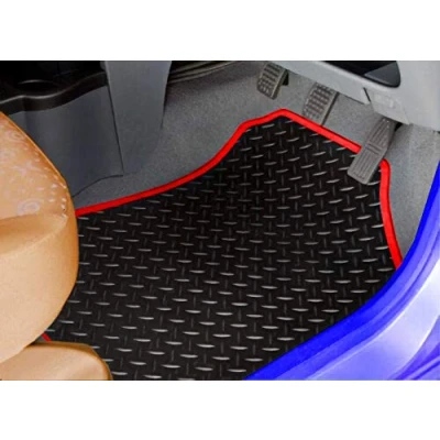 Image of TAILORED FOR JAGUAR XE (2015 ON) PREMIUM GENUINE EXACT FIT INTERIOR FLOOR RUBBER CAR MATS MAT + RED TRIM