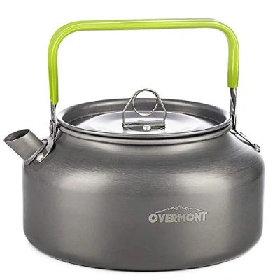 Image of OVERMONT 1.2L Ultralight Camping Kettle Cookware Set Outdoor Cooking Mess Kit Pots Pans Portable for Backpacking Hiking Trekking Picnic Fishing Mountaineering