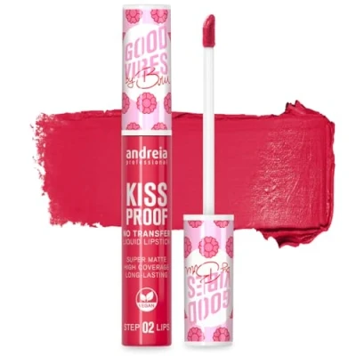 Image of Andreia Professional No Transfer Liquid Lipstick Matte Longlasting Kiss Proof Smudge free Vitamin E Enriched Formula, 100% Vegan Colour 14 Lovely 8ml