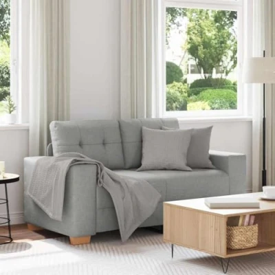 Image of vidaXL Loveseat Sofa in Cloud Grey, 120 cm Fabric