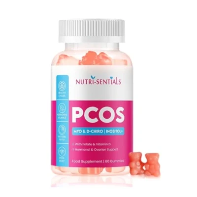 Image of Myo Inositol &amp; D Chiro Gummies Supplement with Folate Vitamin Natural Ratio Ovarian Support Women Hormone Balance Blend PCOS Supplements for 60