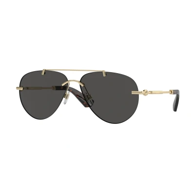 Image of Burberry Unisex Sunglasses Light goldcoloured/dark grey, Size: 60, gold coloured/dark grey