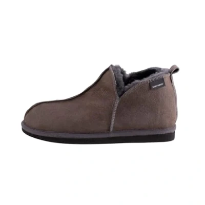 Image of Shepherd of Sweden Anton Sheepskin Slippers Men 100% Real Comfort Soft and Warm Antique Asphalt 12 UK