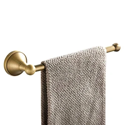 Image of WOMAO Towel Holder Brass Antique Wall Mounted Bath Rail Retro Vintage for Bathroom Kitchen Toilet Ring