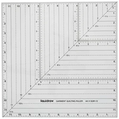 Image of Liquidraw Square Quilting Ruler, Clear Acrylic Template, 12&quot;