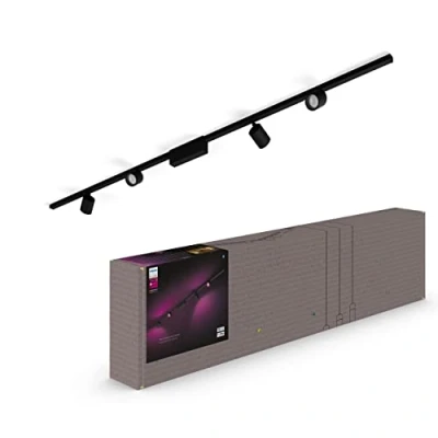 Image of Philips Hue Perifo Straight Ceiling Base kit (4 Spots), Black