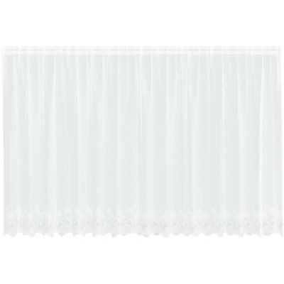 Image of Lace Curtain with Curtains Floral White 400 x 160 cm Polyester vidaXL