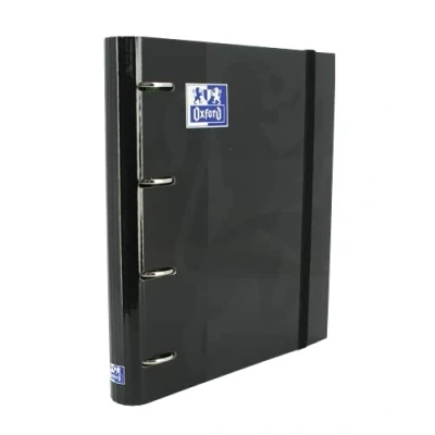 Image of Oxford 4 Ring Binder Extra Thick Rubber Cover Includes Spare Grid &amp; Removable Board Black A4+