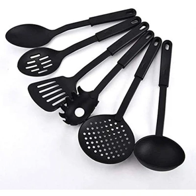 Image of RARA® Cooking Utensils Kitchen Set Plastic Utensil Set, Safe Food Grade Silicone with Premium Handles, Non Stick Heat Resistant Kitchenware, 6 Piece