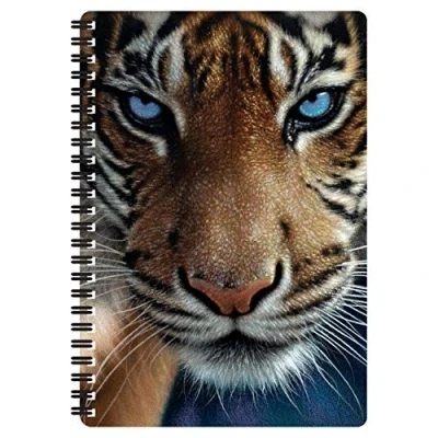 Image of 3D LiveLife A5 Notebook Blue Eyes from Deluxebase. 80 Page Lenticular Tiger Notebook. Superb School or Office Stationery with Artwork Licensed Renowned Artist Collin Bogle