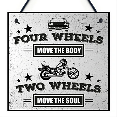 Image of RED OCEAN Move The Soul Motorbike Man Cave Hanging Plaque Garage Vintage Gift Motorcycle Biker Sign