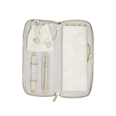 Image of Stackers Linen &amp; Oatmeal Jewellery Roll