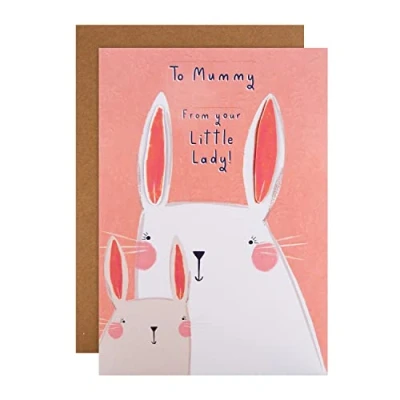Image of Hallmark Mothers Day Card for Mummy from Daughter Cute Illustrated Bunny Design